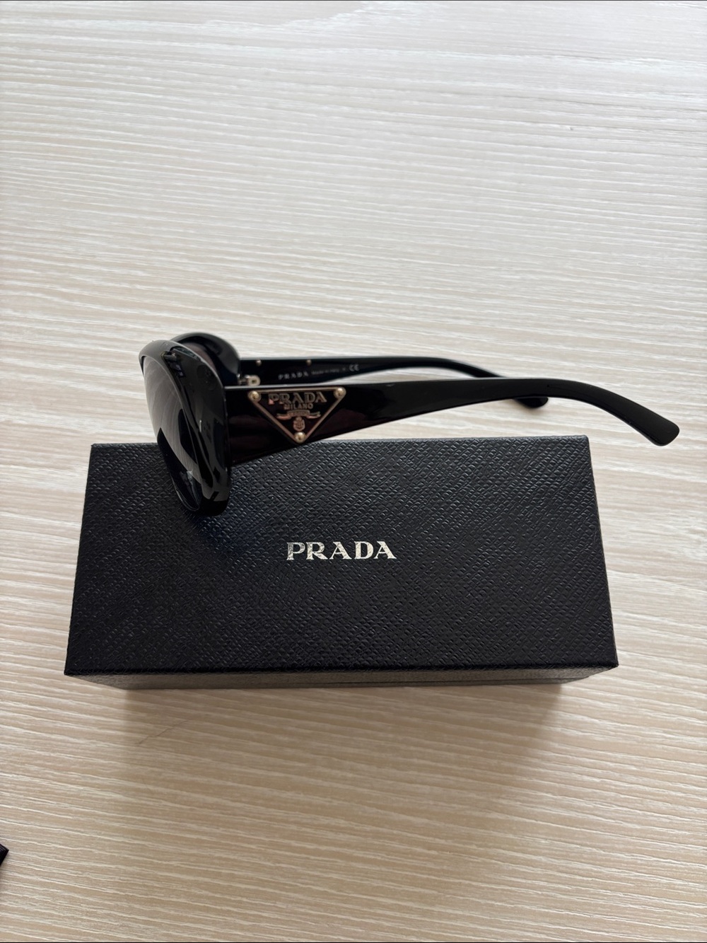 Prada Black Oversized Rounded Women's Sunglasses - Picture 8 of 8